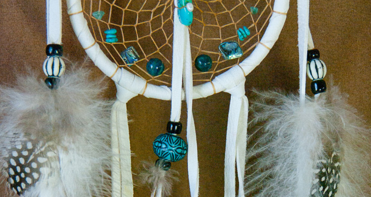 White and Turquoise Dreamcatcher