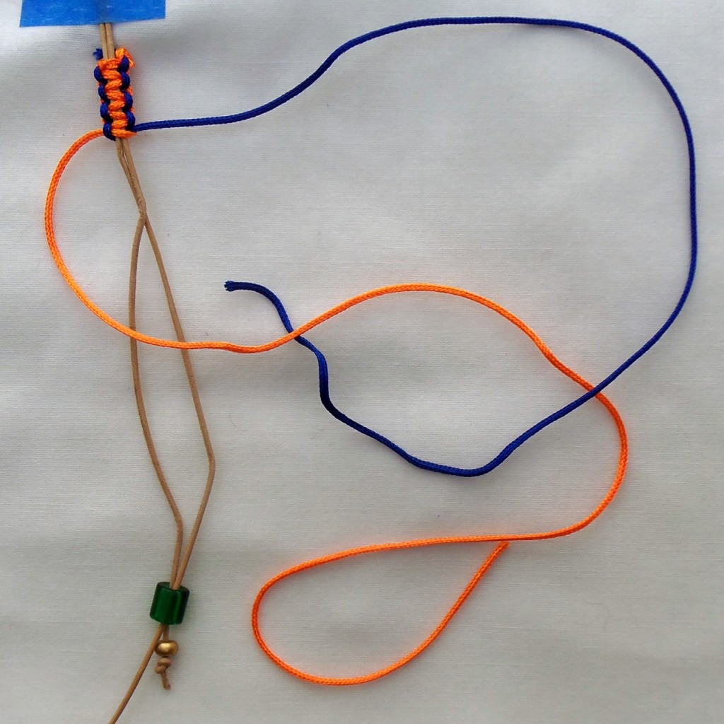 Simple square knot, right over left