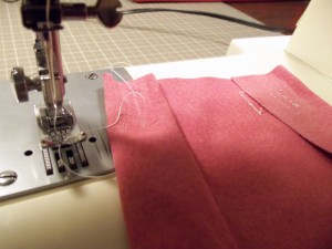 Sewing the purse