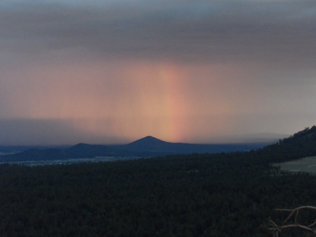 Rainbow in the distant rainclouds