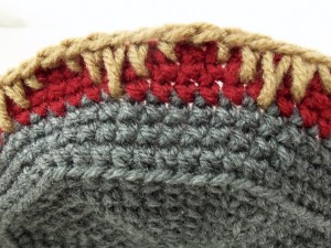 Spike stitches along edge