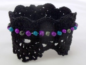 Crochet Black Lace Bracelet