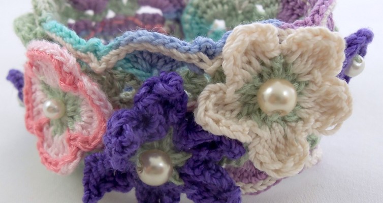 Crochet Flower Bracelet