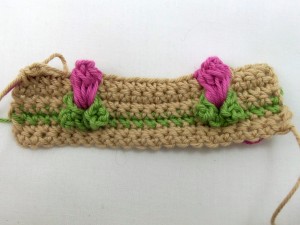 Finished row of rosebuds